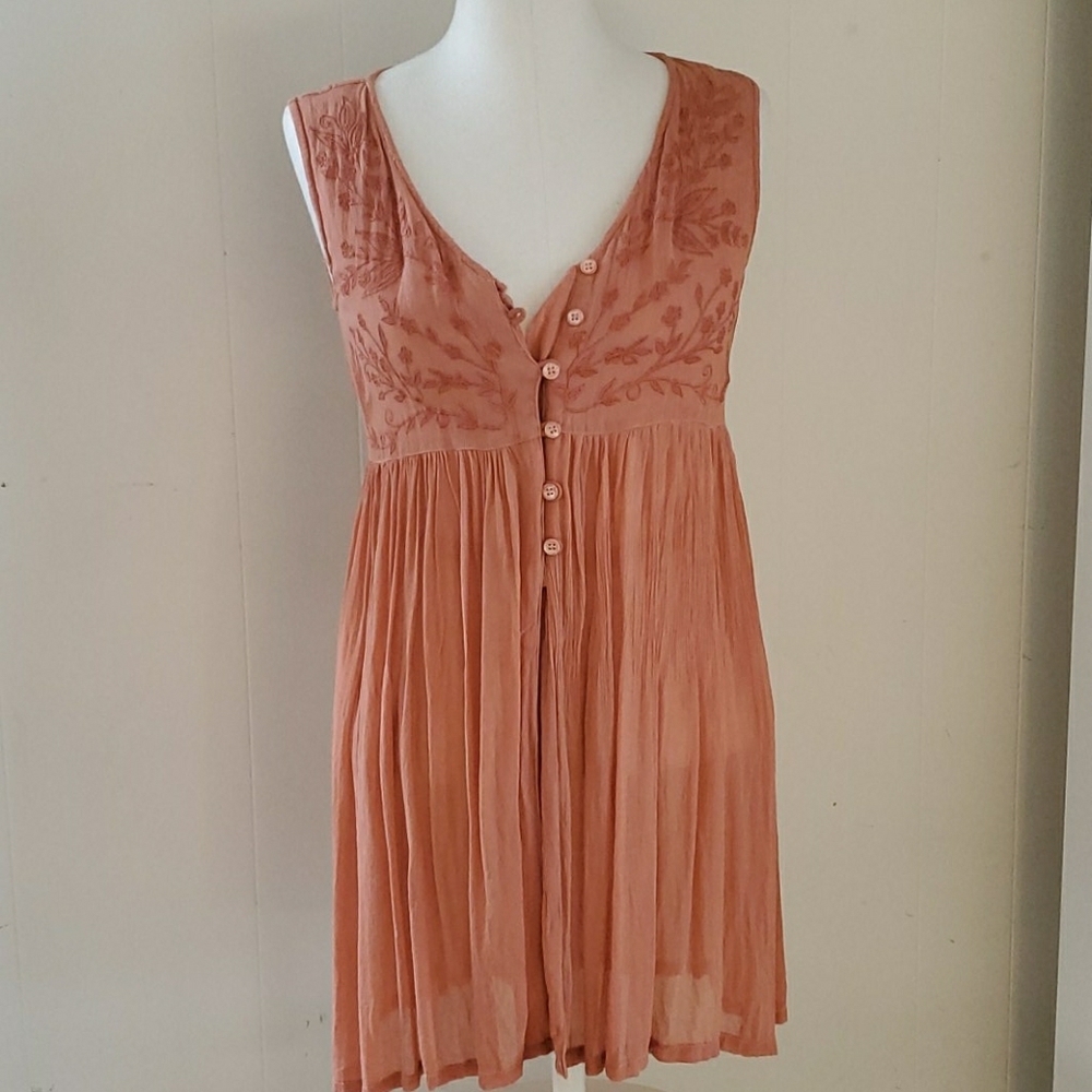 CONTEMPO CASUALS sheer peach hippie top